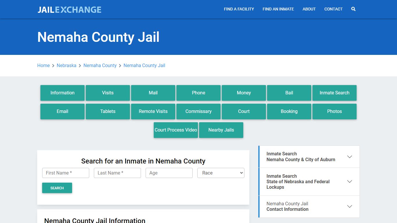 Nemaha County Jail Roster Lookup, NE, Inmate Search